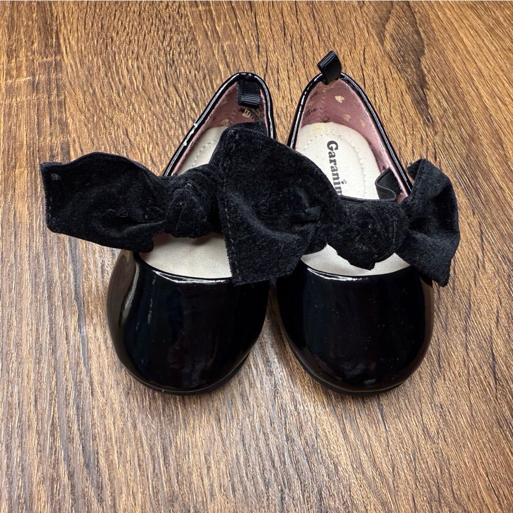 Pink black ivory baby girl formal dress shoes size 2 bows flowers 3-6 months - Picture 5 of 9